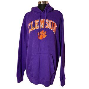 Vintage Clemson Purple + Orange Collegiate Pullover Hoodie Sweatshirt Large